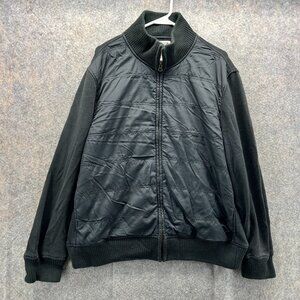 Converse Bomber Jacket Men Extra Large Black Quilted Lined VTG Fill Y2K Chunky